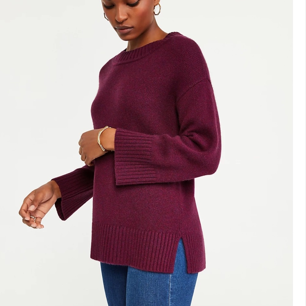 Ann Taylor Cashmere Flare Sleeve Tunic Sweater 542277